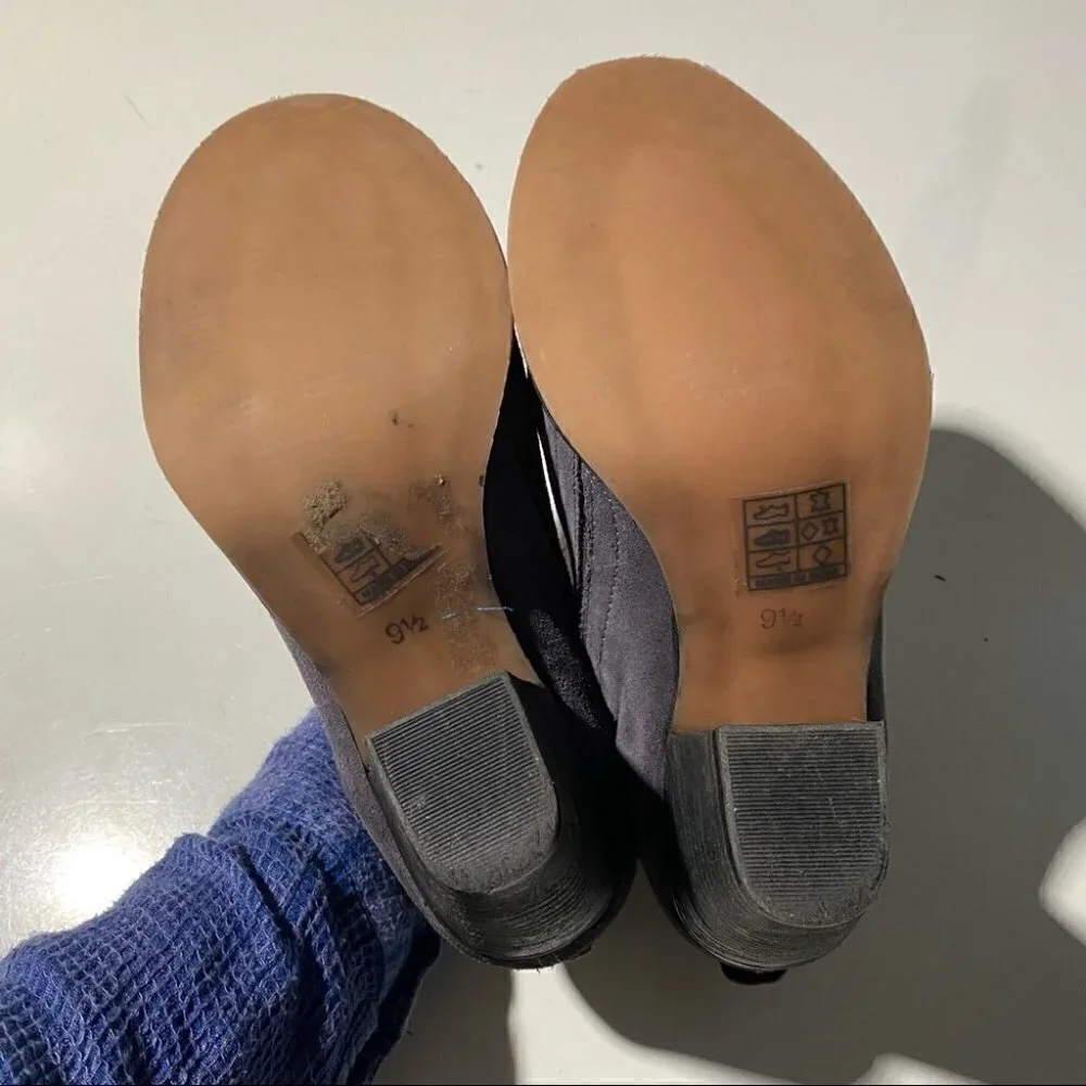 Jeffrey Campbell Rosalee Blue Suede Ankle Booties